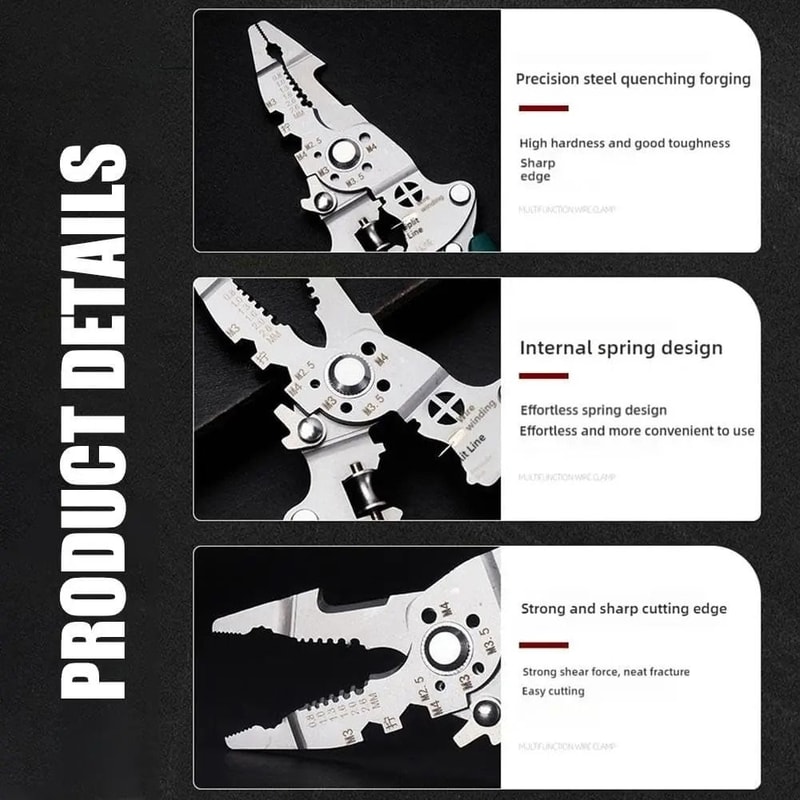 Foldable 18 In 1 Wire Stripping And Crimping Pliers 5