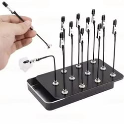 model painting stand with magnetic alligator clips 12 piece set