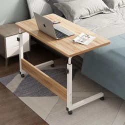 movable adjustable bedside computer desk with wheels