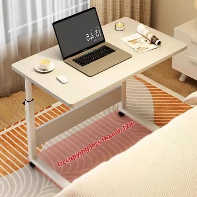 Movable Adjustable Bedside Computer Desk With Wheels 2