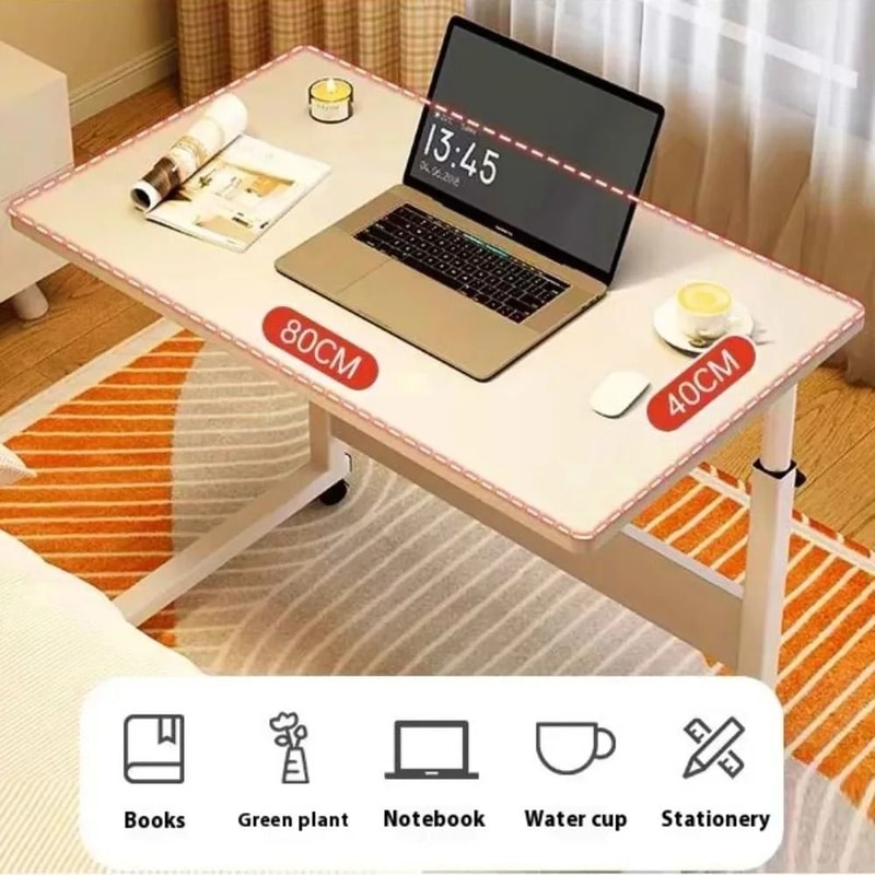 Movable Adjustable Bedside Computer Desk With Wheels 4