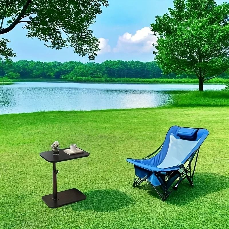 Adjustable Height Sofa Side Table With Wooden Top 4