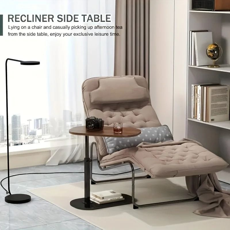 Adjustable Height Sofa Side Table With Wooden Top 5