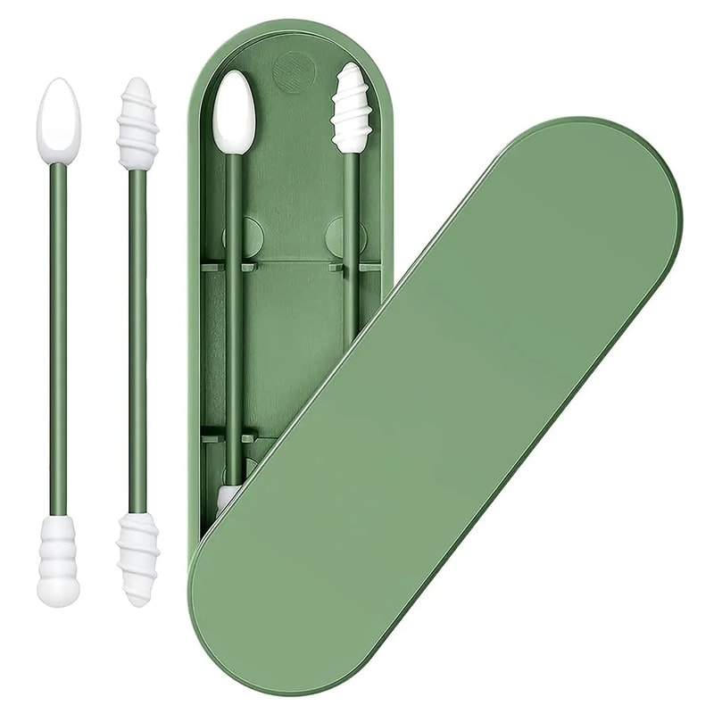 Reusable Silicone Ear Swabs With Travel Case Set Of 2 0