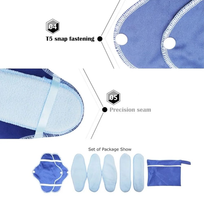 Reusable Washable Menstrual Pads Set Of 8 4