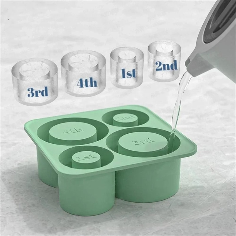 Reusable Silicone Tumbler Ice Tray Set With Storage Bin 2