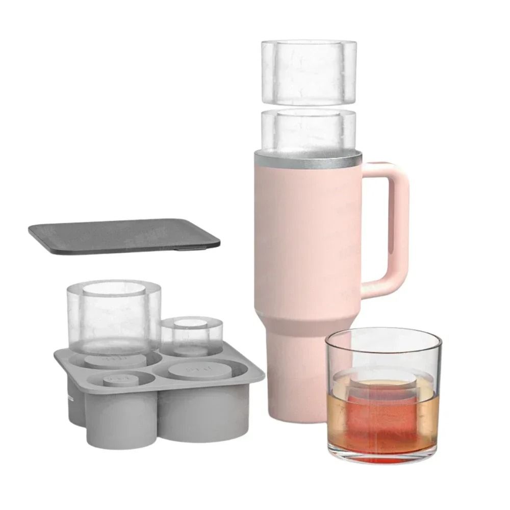 Reusable Silicone Tumbler Ice Tray Set With Storage Bin 4