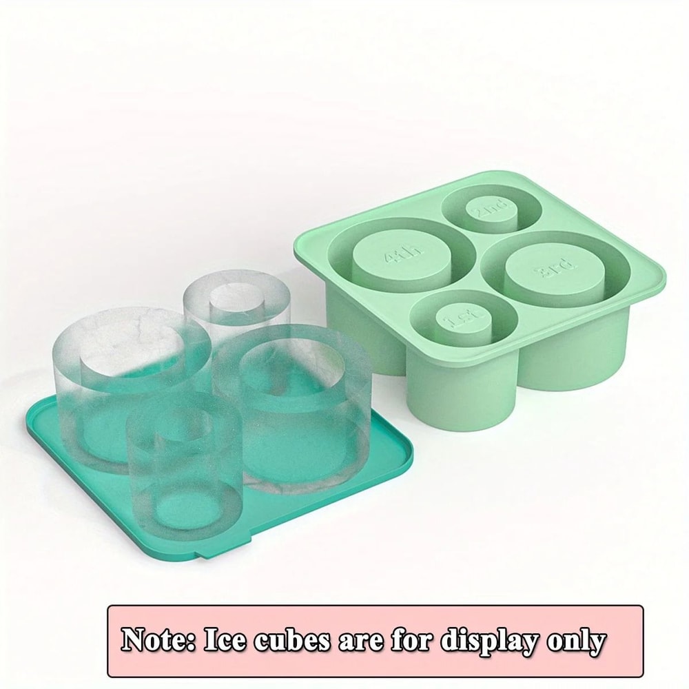 Reusable Silicone Tumbler Ice Tray Set With Storage Bin 6