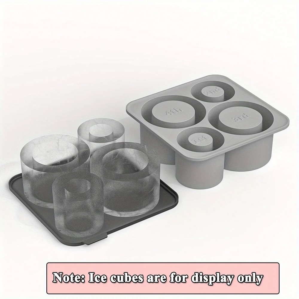 Reusable Silicone Tumbler Ice Tray Set With Storage Bin 7