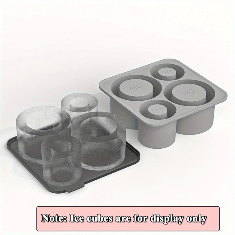 Reusable Silicone Tumbler Ice Tray Set With Storage Bin 7