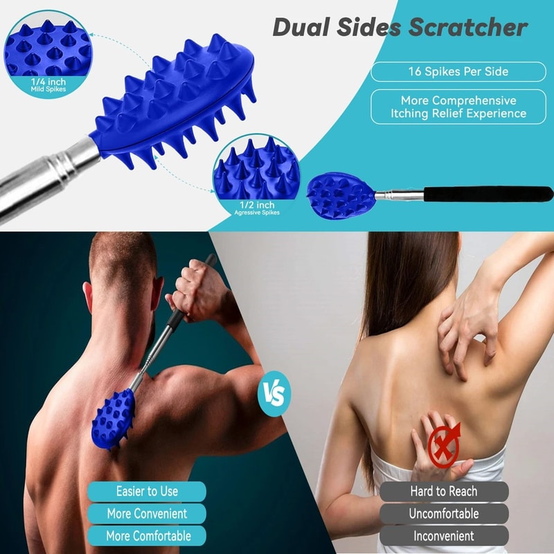 Extendable Back Scratcher With Dual Scratch And Massage Surfaces 2