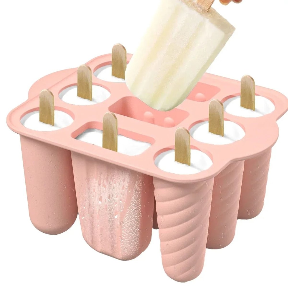 Reusable Silicone Popsicle Molds With Wooden Sticks 11
