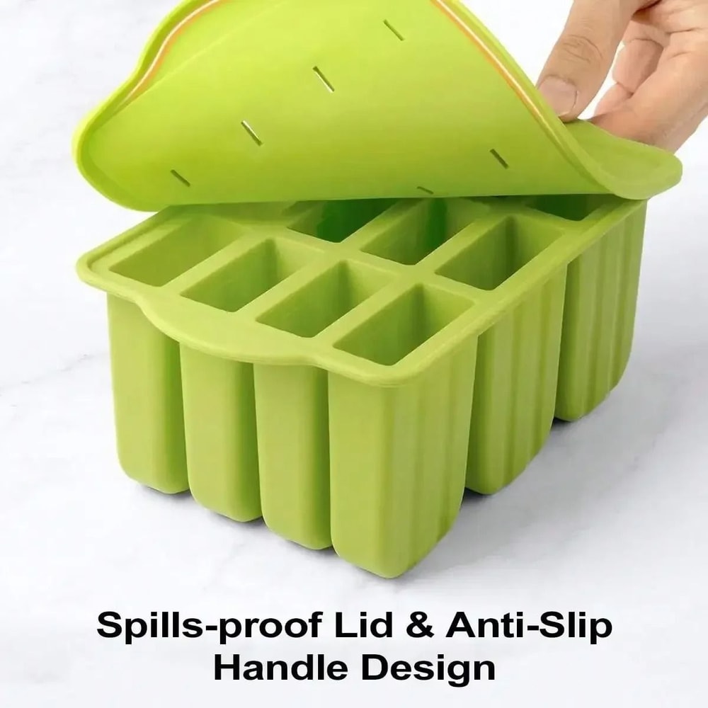 Reusable Silicone Popsicle Molds With Wooden Sticks 3