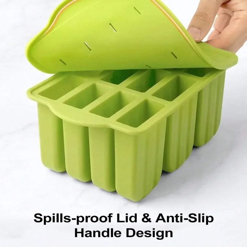 Reusable Silicone Popsicle Molds With Wooden Sticks 3
