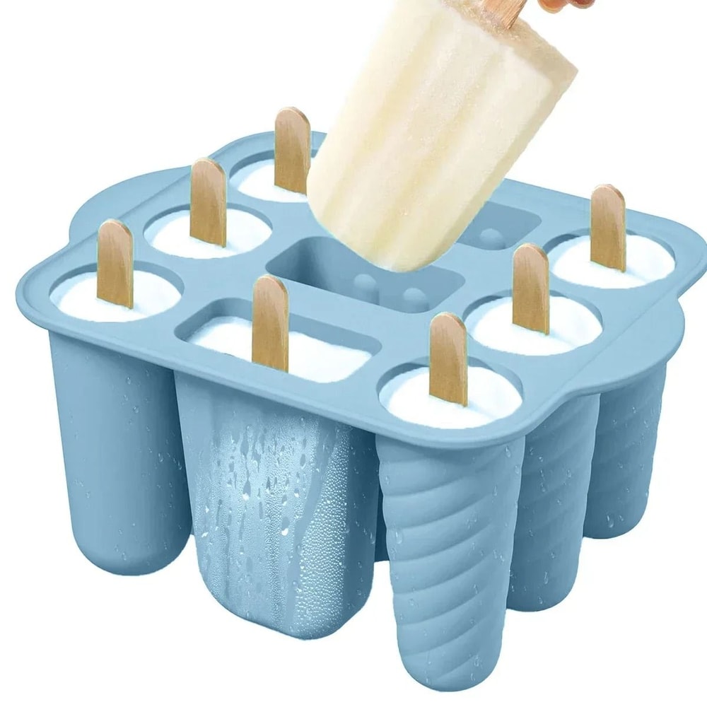 Reusable Silicone Popsicle Molds With Wooden Sticks 7