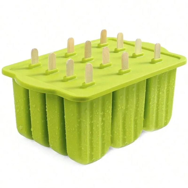 Reusable Silicone Popsicle Molds With Wooden Sticks 8