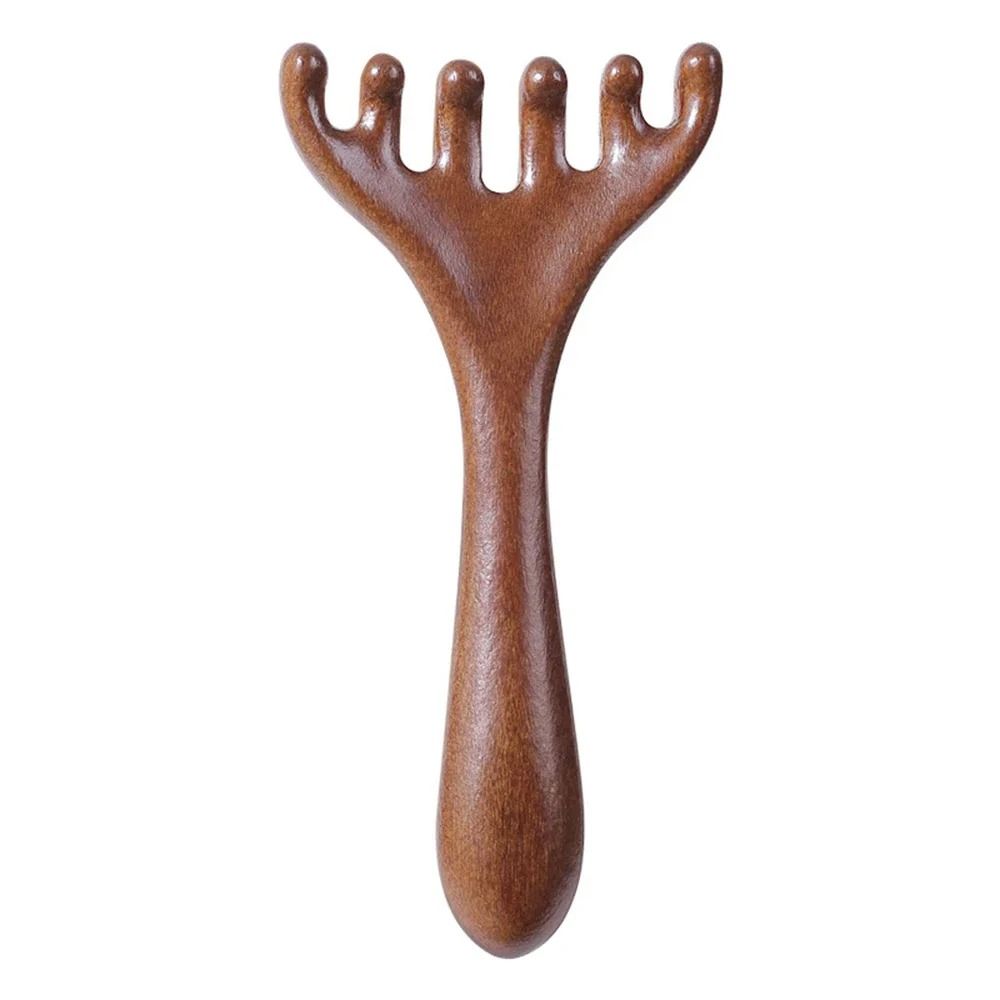 Natural Sandalwood Five Claw Scalp Massager Comb For Head And Body Relaxation 7
