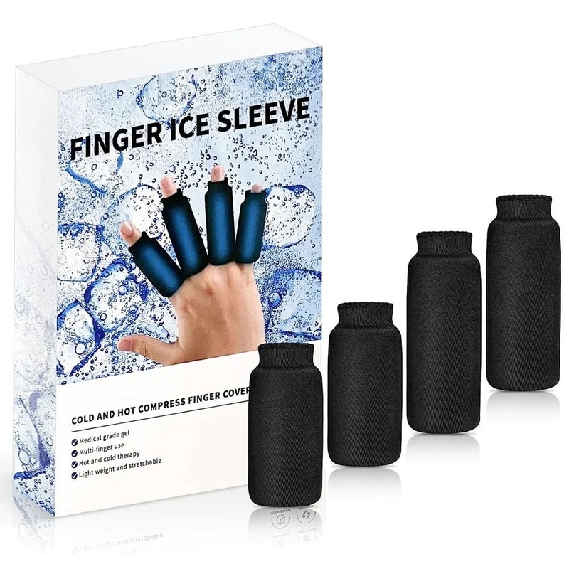 Reusable Hot Cold Finger Ice Compression Sleeves Set Of 4 0