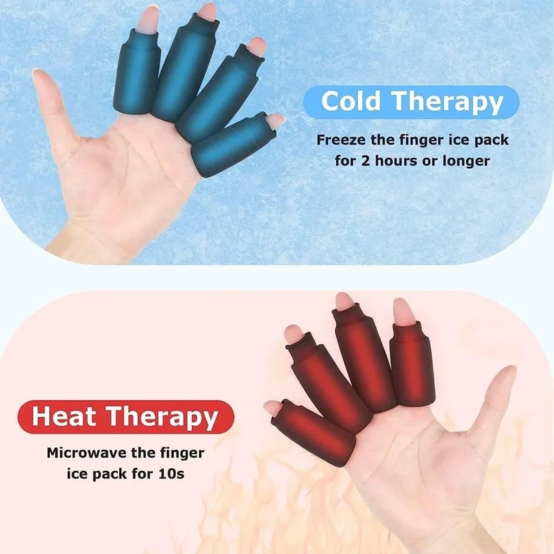 Reusable Hot Cold Finger Ice Compression Sleeves Set Of 4 5