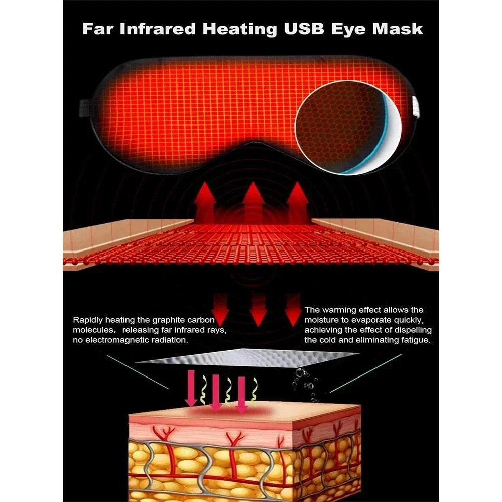 USB Heated Silk Eye Mask With Adjustable Temperature And Timer 1