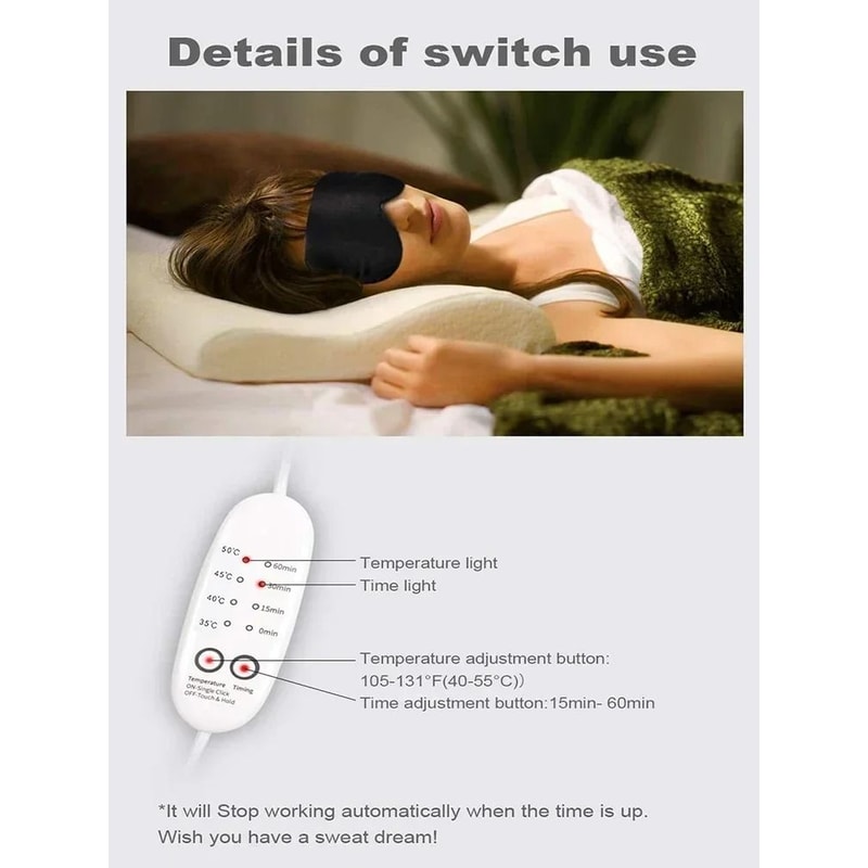 USB Heated Silk Eye Mask With Adjustable Temperature And Timer 4
