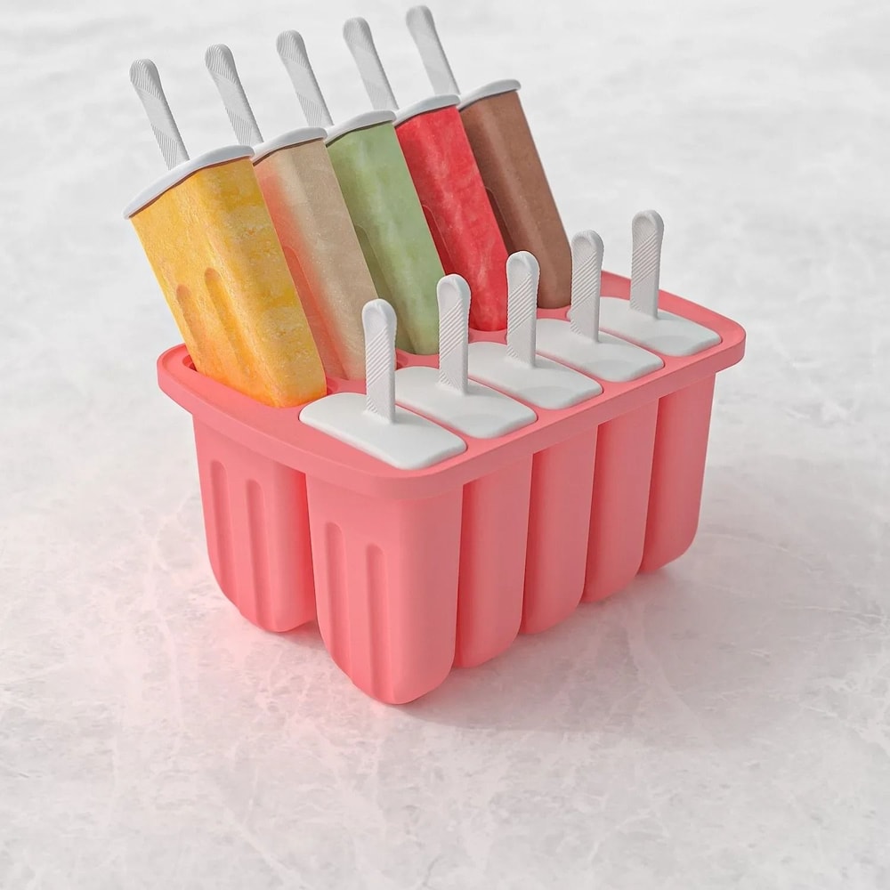 Silicone Popsicle Molds With 10 Large Ice Pop Cavities 2
