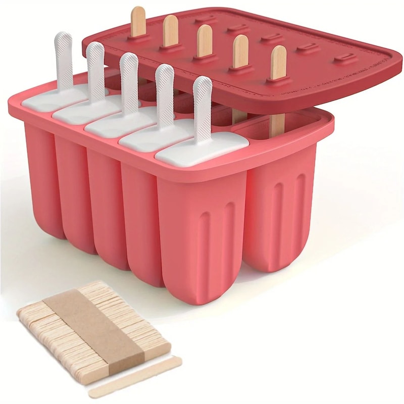 Silicone Popsicle Molds With 10 Large Ice Pop Cavities 9