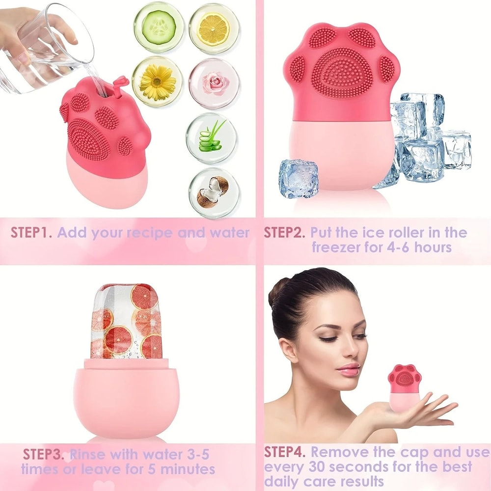 Ice Roller For Face With Silicone Brush Cleaning Pad 5