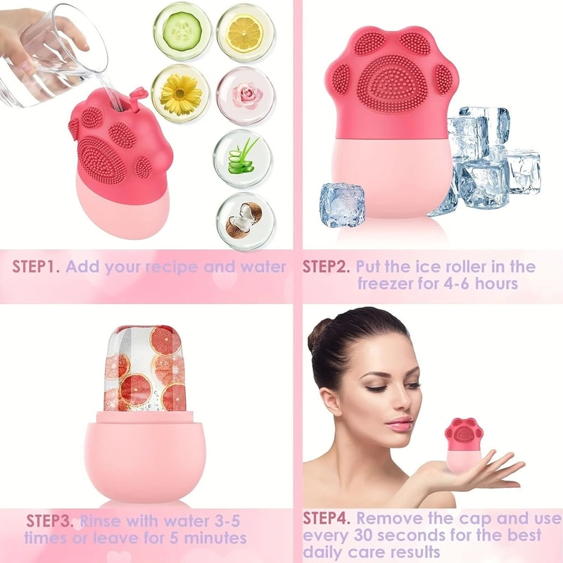 Ice Roller For Face With Silicone Brush Cleaning Pad 5