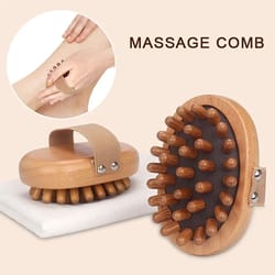 wooden air cushion body and scalp massage brush