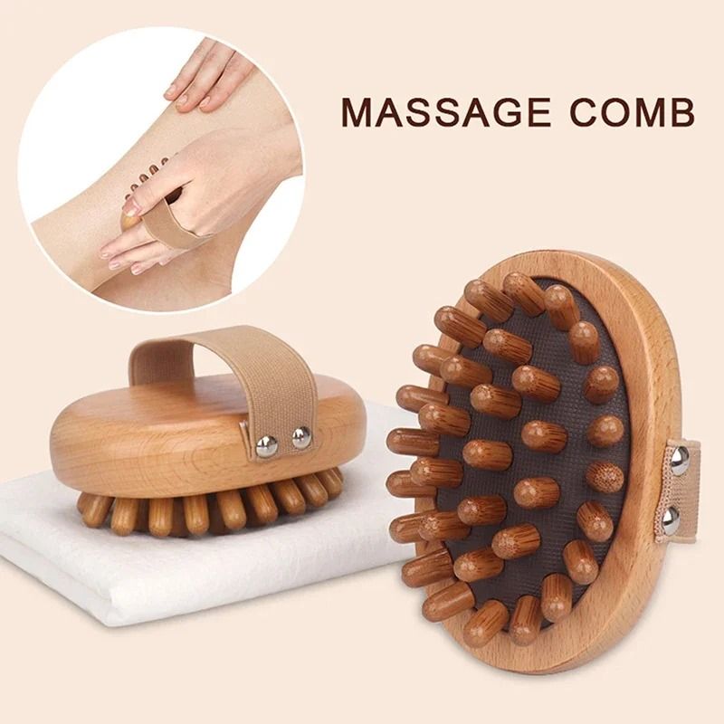 Wooden Air Cushion Body And Scalp Massage Brush 0