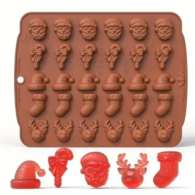 Christmas Silicone Chocolate Mold For Holiday Baking Treats 14