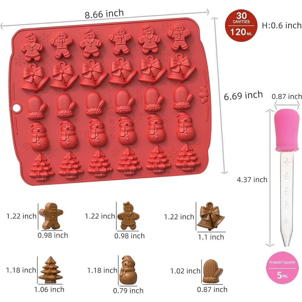 Christmas Silicone Chocolate Mold For Holiday Baking Treats 5