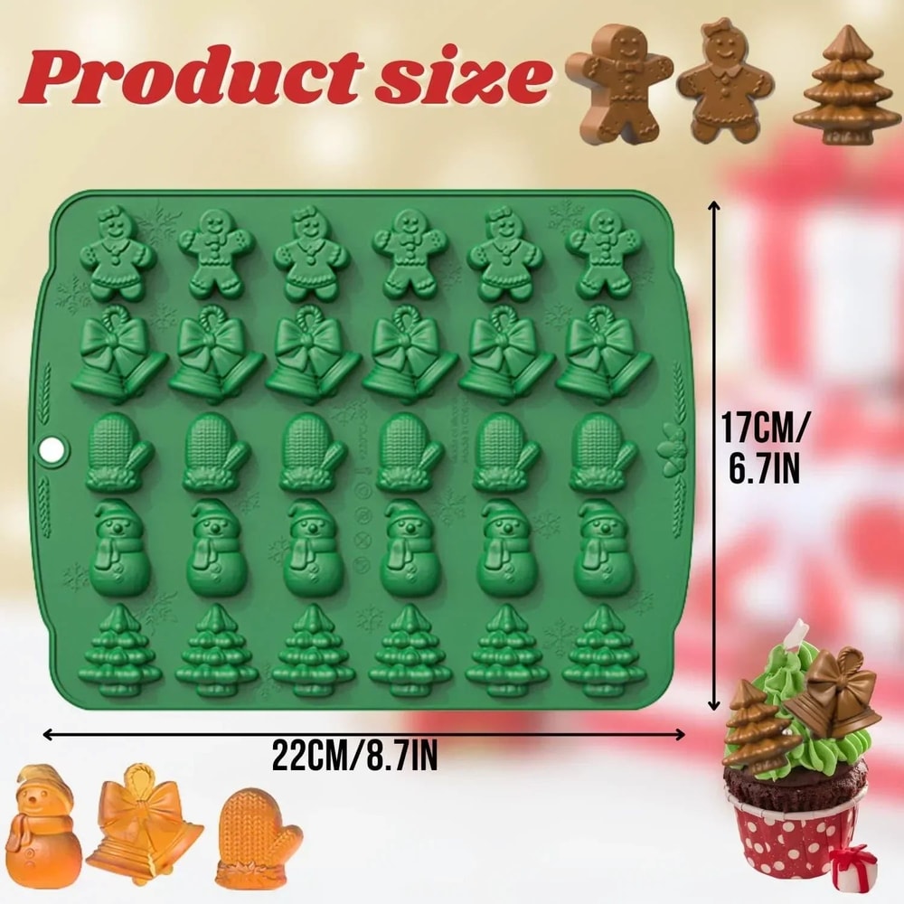 Christmas Silicone Chocolate Mold For Holiday Baking Treats 6