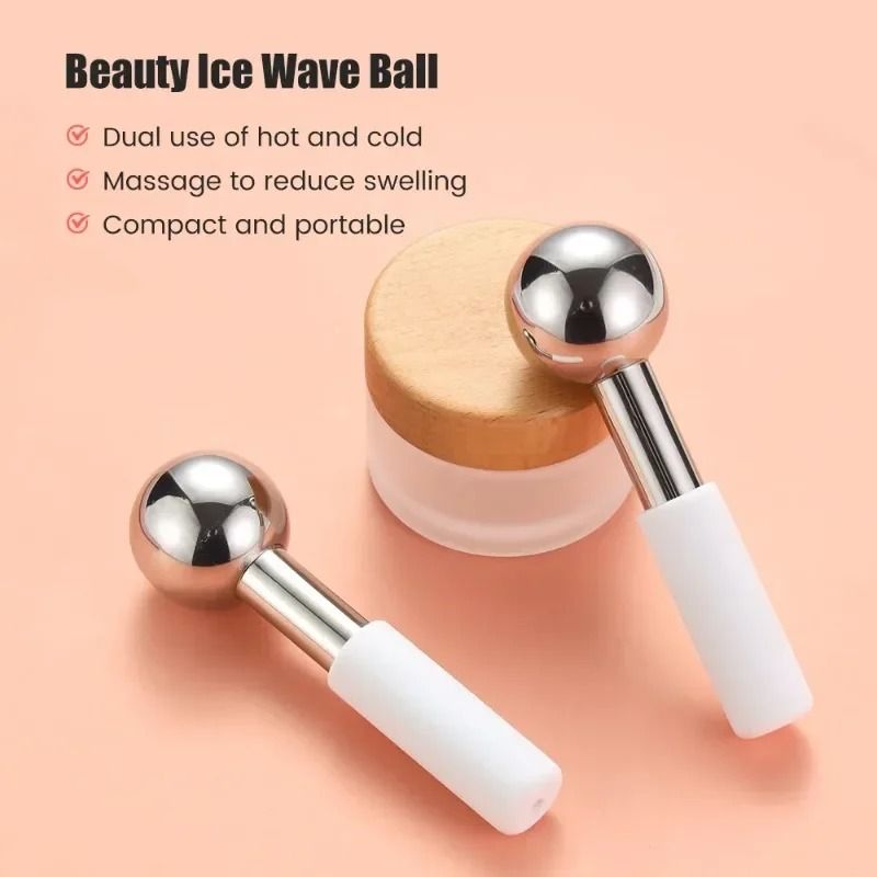 Stainless Steel Ice Globes Facial Cooling Massage Tools 2