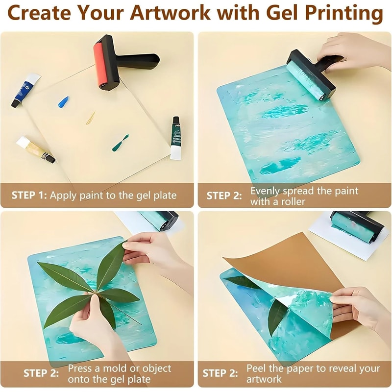 Reusable Gel Printing Plate For Monoprinting And Art Crafts 6