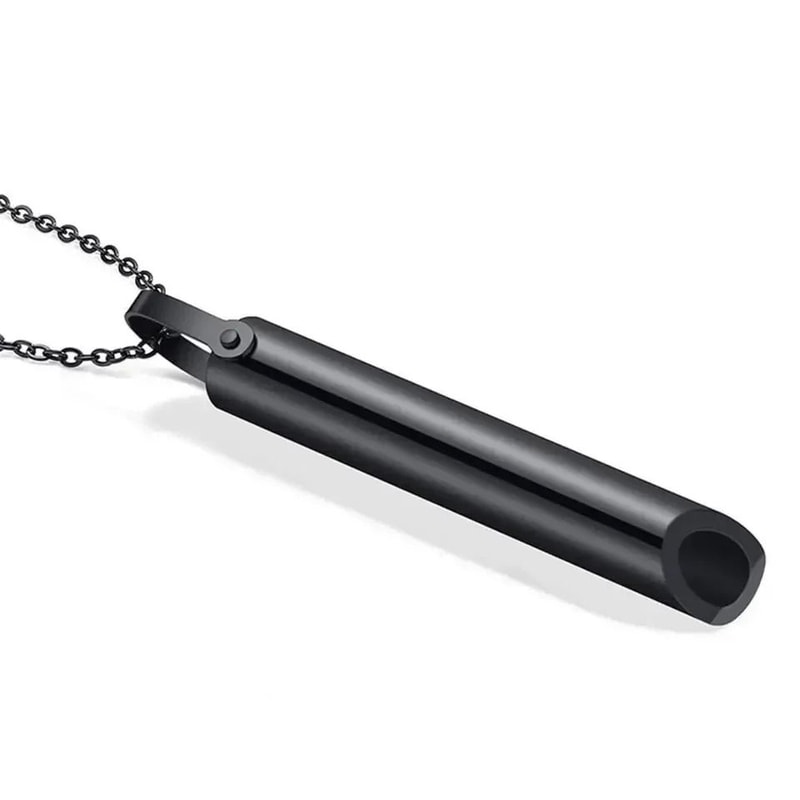 Stainless Steel Mindfulness Whistle Necklace For Stress Relief 4