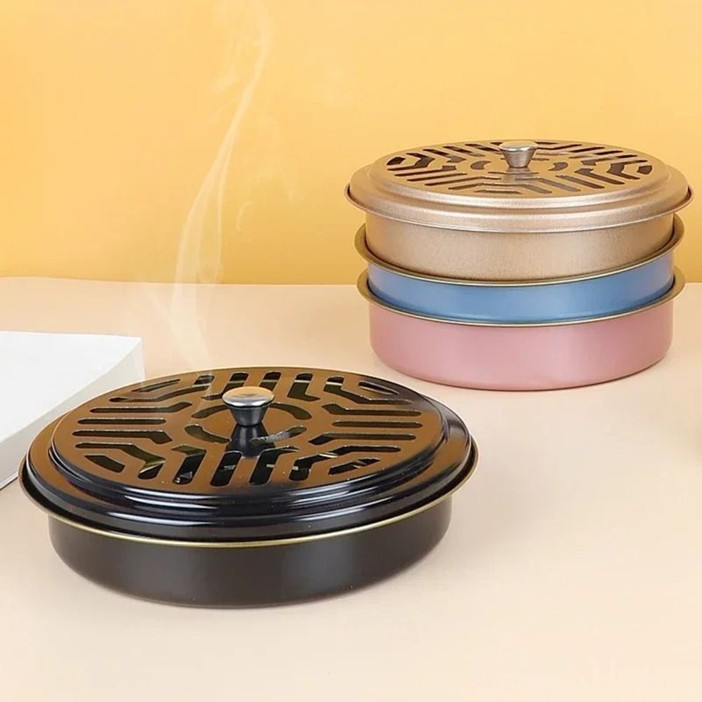 Stainless Steel Mosquito Coil Holder With Protective Cover 3