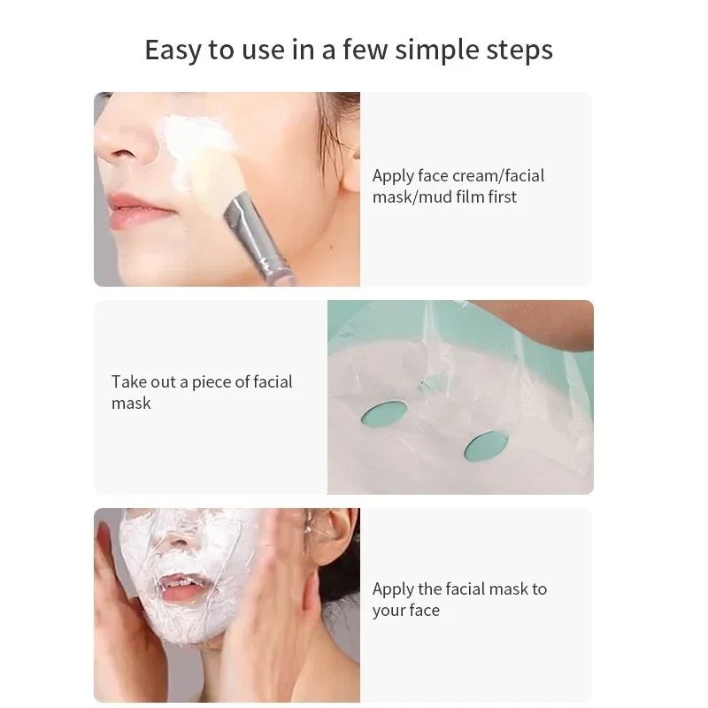 Disposable Facial Plastic Wrap Masks For Face And Neck 4
