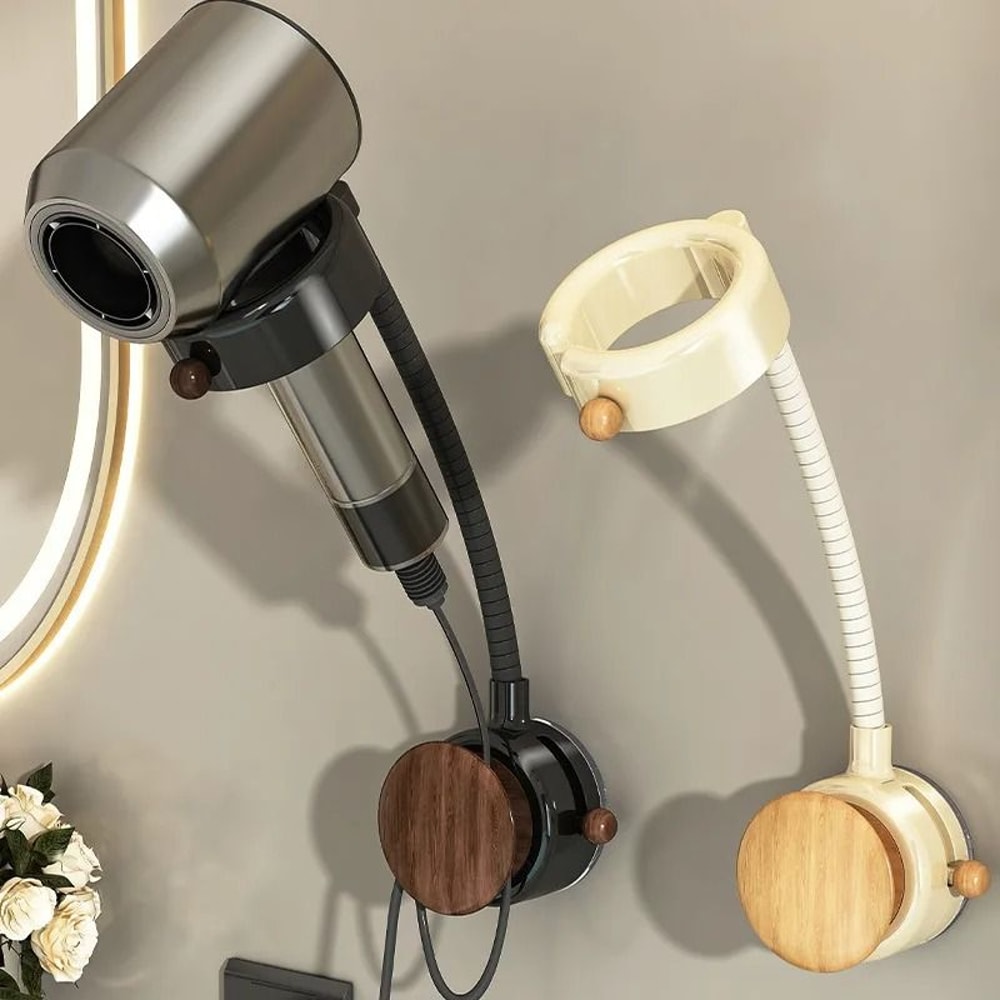 Rotatable Wall Mounted Hair Dryer Holder With Adjustable Arm 0