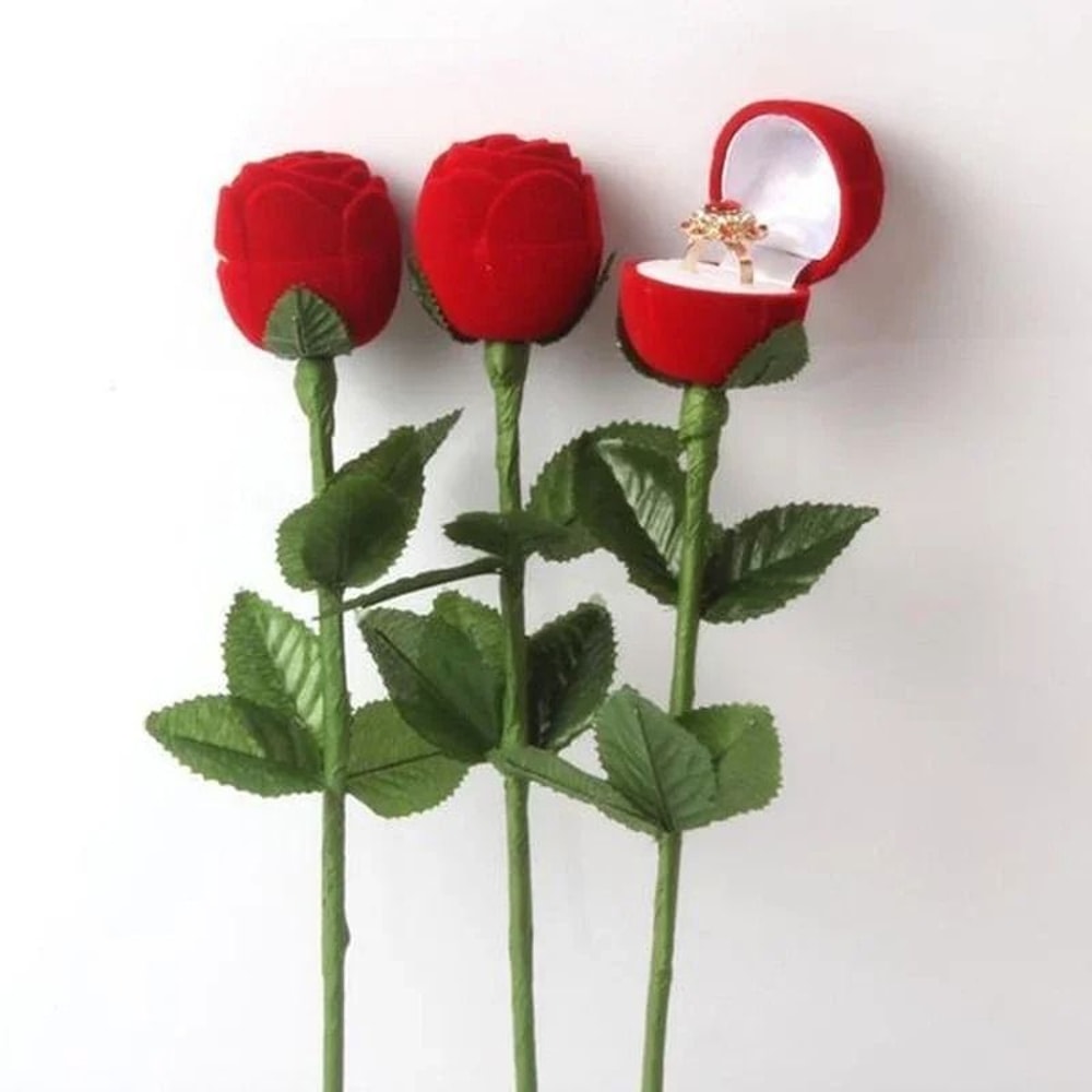 Red Rose Ring Display Box For Proposals And Special Moments 2