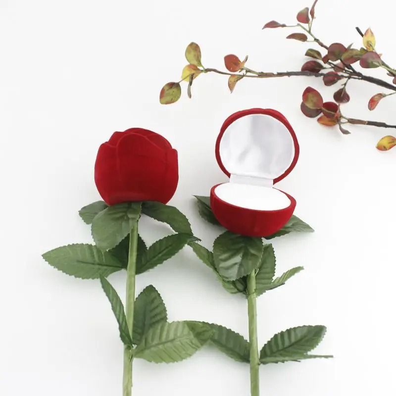 Red Rose Ring Display Box For Proposals And Special Moments 7