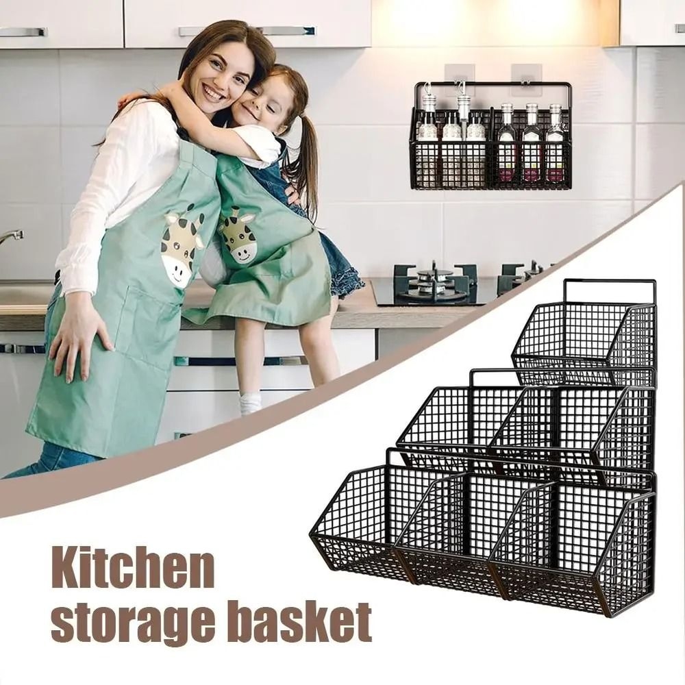 Wall Mounted Wire Kitchen Storage Basket For Vegetables 4