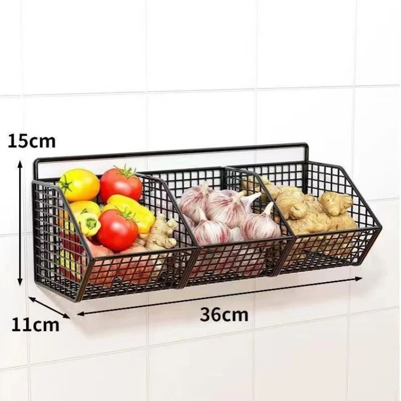 Wall Mounted Wire Kitchen Storage Basket For Vegetables 7