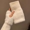 Womens Plush Fingerless Winter Gloves 6