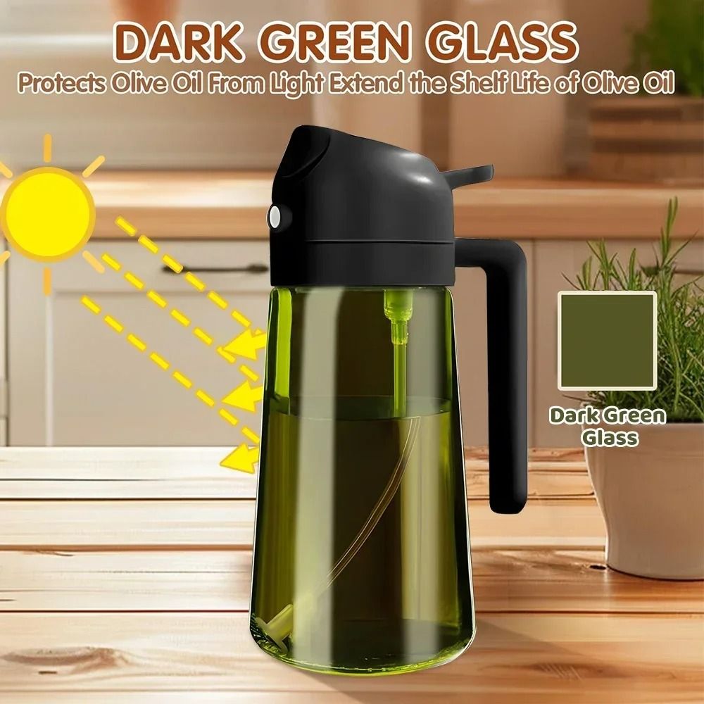 Dark Glass Olive Oil Sprayer And Dispenser Bottle 3