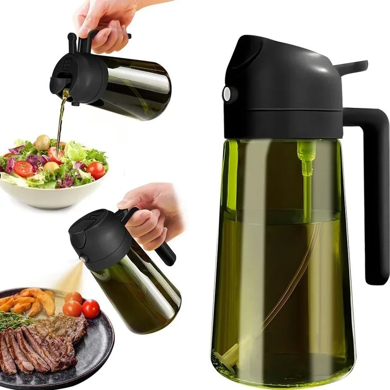 Dark Glass Olive Oil Sprayer And Dispenser Bottle 8