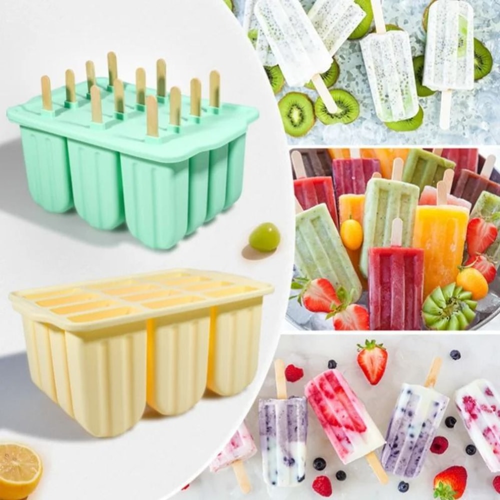 Silicone Popsicle Mold Tray With Lid For Homemade Desserts 0