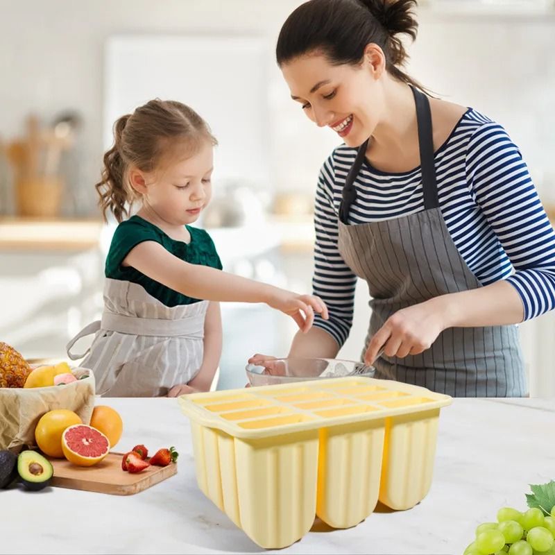 Silicone Popsicle Mold Tray With Lid For Homemade Desserts 2