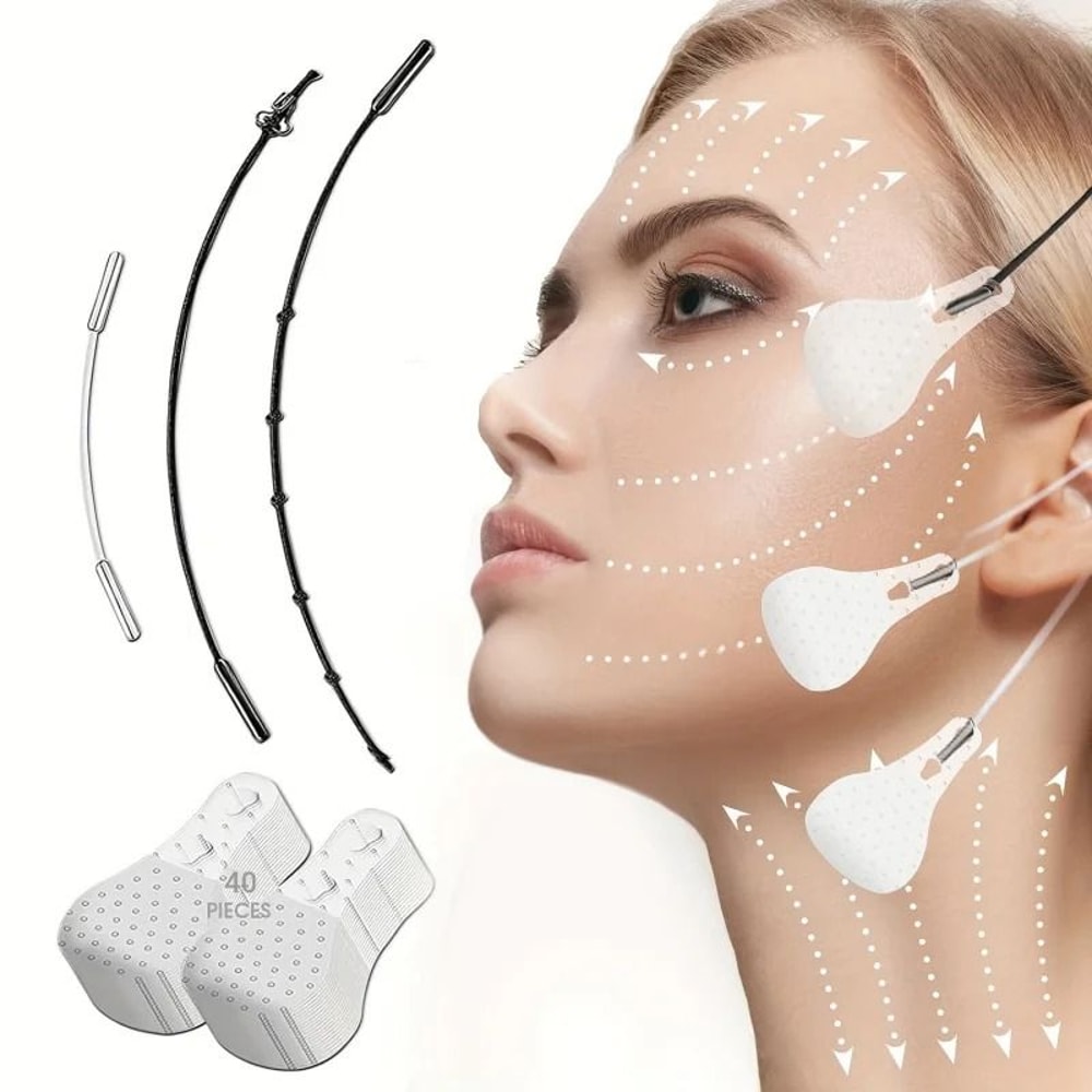 Invisible V Shape Face Lifting Tape With Elastic String 0